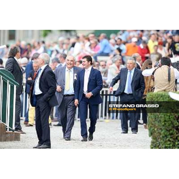Botti connection celebrate the triumph in the Oaks d\'Italia Milano - San Siro racecourse - Oaks d\'Italia Day Milano,25th may 2014 ph.Stefano Grasso/IppodromoMilano