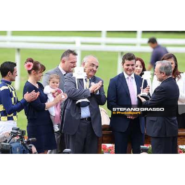 The prize giving ceremony of the Oaks d\'Italia Milano - San Siro racecourse - Oaks d\'Italia Day Milano,25th may 2014 ph.Stefano Grasso/IppodromoMilano