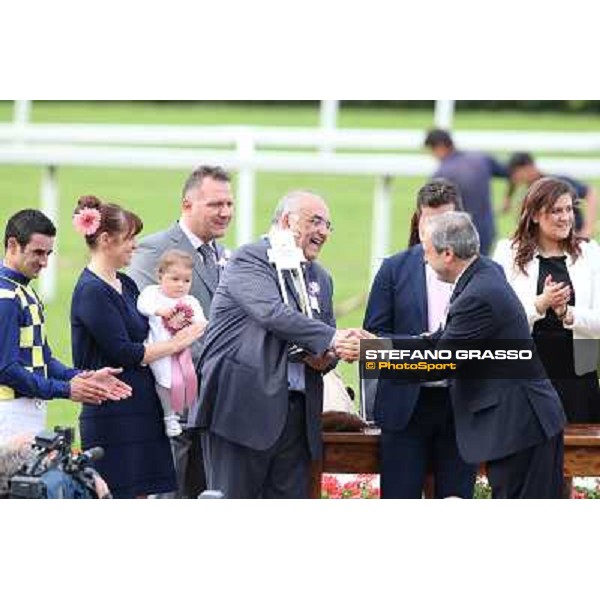 The prize giving ceremony of the Oaks d\'Italia Milano - San Siro racecourse - Oaks d\'Italia Day Milano,25th may 2014 ph.Stefano Grasso/IppodromoMilano