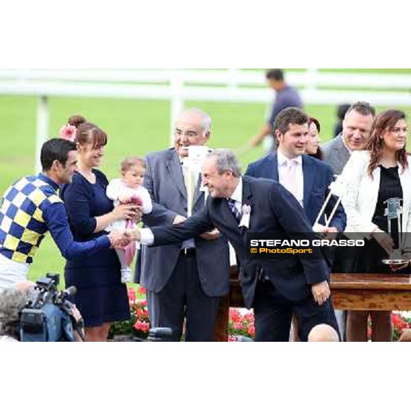 The prize giving ceremony of the Oaks d\'Italia Milano - San Siro racecourse - Oaks d\'Italia Day Milano,25th may 2014 ph.Stefano Grasso/IppodromoMilano
