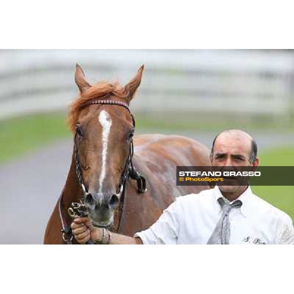 Priore Philip and his groom after winning the Premio Carlo Vittadini - Trofeo Corriere della Sera Milano - San Siro racecourse - Oaks d\'Italia Day Milano,25th may 2014 ph.Stefano Grasso/IppodromoMilano