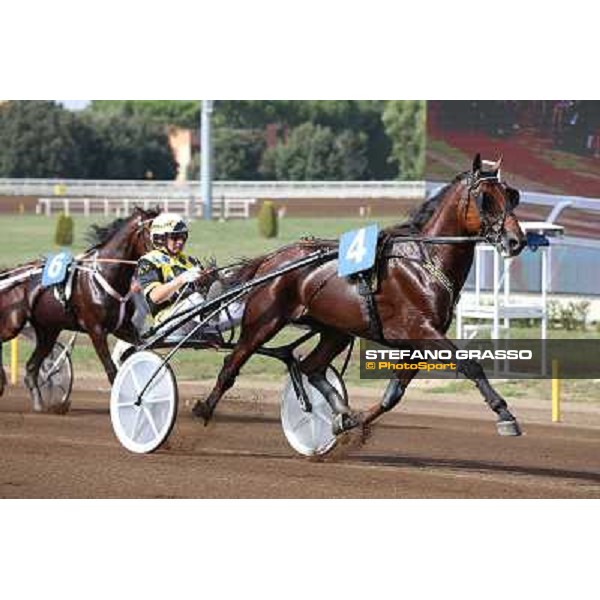 Roma 20 Settembre 2014 Capannelle Racecourse Batteria C Eliminatorie 87°Derby del Trotto 10eLOTTO Andrea Vitagliano with Specialess ph. Domenico Savi/Grasso