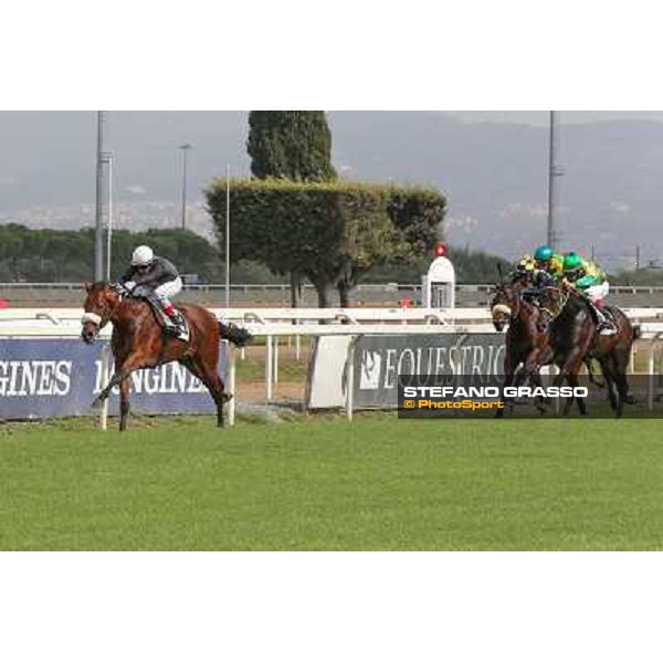 Roma 21 Settembre 2014 Capannelle Racecourse Carlo Fiocchi on Ginwar wins Premio Rumon Listed Race ph. Domenico Savi