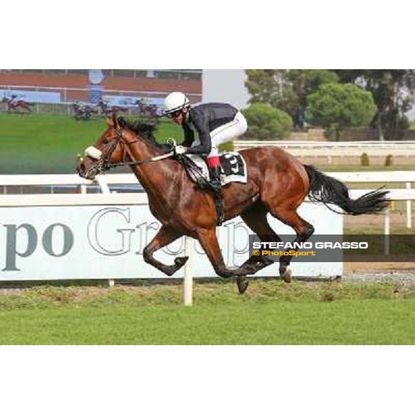Roma 21 Settembre 2014 Capannelle Racecourse Carlo Fiocchi on Ginwar wins Premio Rumon Listed Race ph. Domenico Savi
