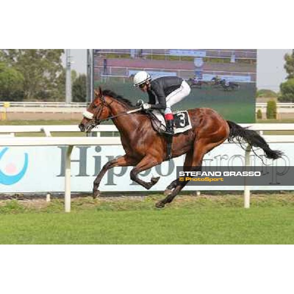 Roma 21 Settembre 2014 Capannelle Racecourse Carlo Fiocchi on Ginwar wins Premio Rumon Listed Race ph. Domenico Savi