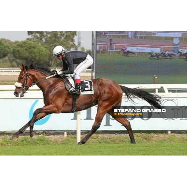 Roma 21 Settembre 2014 Capannelle Racecourse Carlo Fiocchi on Ginwar wins Premio Rumon Listed Race ph. Domenico Savi
