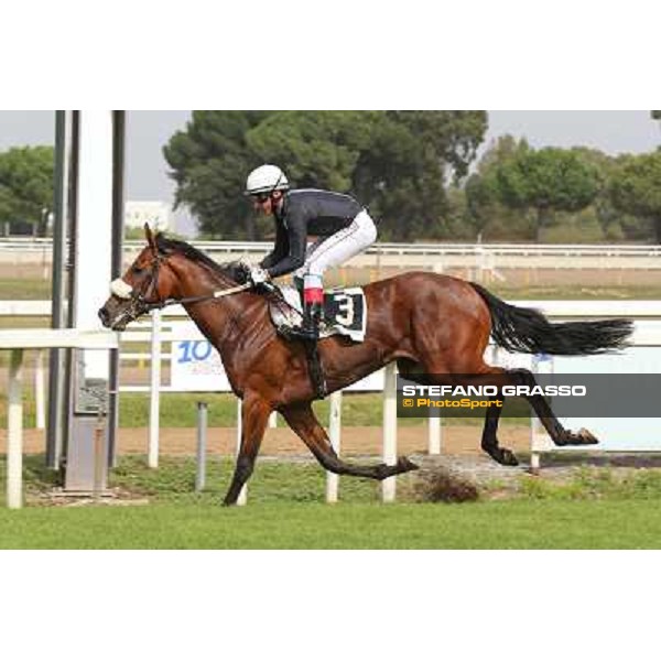 Roma 21 Settembre 2014 Capannelle Racecourse Carlo Fiocchi on Ginwar wins Premio Rumon Listed Race ph. Domenico Savi