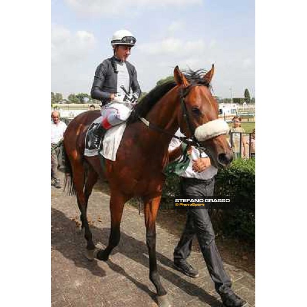 Roma 21 Settembre 2014 Capannelle Racecourse Carlo Fiocchi on Ginwar wins Premio Rumon Listed Race ph. Domenico Savi