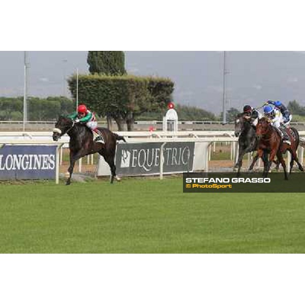 Roma 21 Settembre 2014 Capannelle Racecourse Carlo Fiocchi with Goldstream wins the Premio Chiese ph. Domenico Savi/Grasso