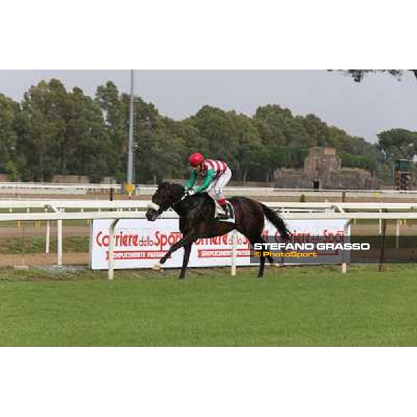 Roma 21 Settembre 2014 Capannelle Racecourse Carlo Fiocchi with Goldstream wins the Premio Chiese ph. Domenico Savi/Grasso