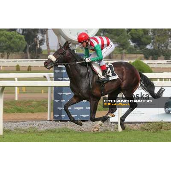 Roma 21 Settembre 2014 Capannelle Racecourse Carlo Fiocchi with Goldstream wins the Premio Chiese ph. Domenico Savi/Grasso