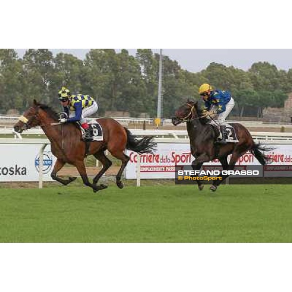 Roma 21 Settembre 2014 Capannelle Racecourse Carlo Fiocchi on Promissory Note wins Premio Epidendrum EFFEVI ph. Domenico Savi/Grasso