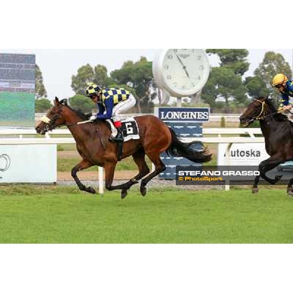 Roma 21 Settembre 2014 Capannelle Racecourse Carlo Fiocchi on Promissory Note wins Premio Epidendrum EFFEVI ph. Domenico Savi/Grasso