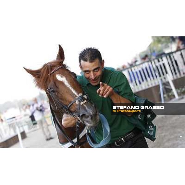 Dario Vargiu and Priore Philip win the Premio Vittorio di Capua Milano,San Siro racecourse,28th sept.2014 ph.Stefano Grasso/Trenno