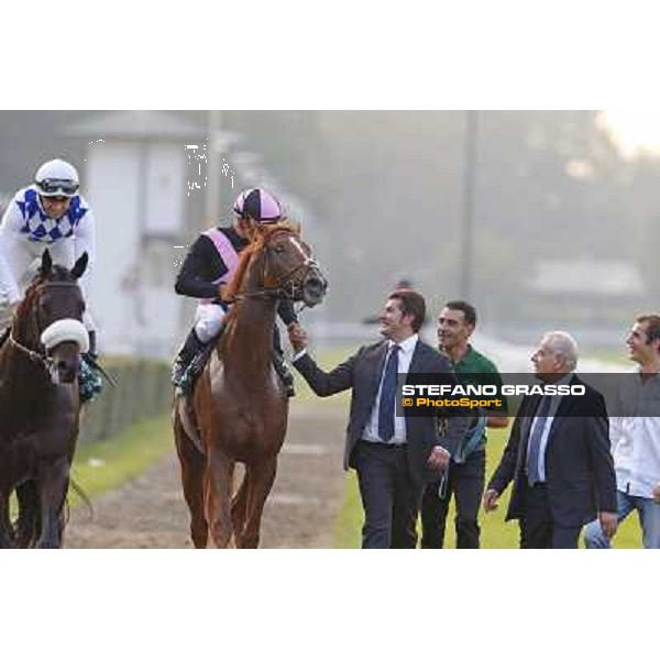 Dario Vargiu and Priore Philip win the Premio Vittorio di Capua Milano,San Siro racecourse,28th sept.2014 ph.Stefano Grasso/Trenno