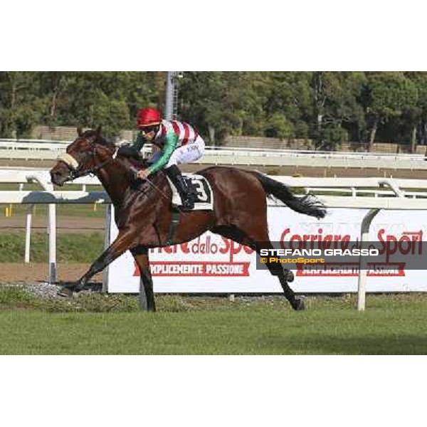 Roma 28 Settembre 2014 Capannelle Racecourse LISTED RACE Nicola Pinna on Cleo Fan wins Premio Villa Borghese ph. Domenico Savi/Grasso