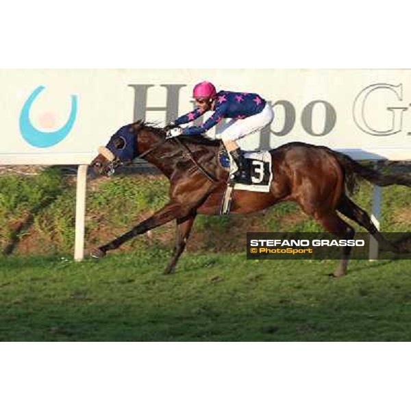 Rome Capannelle Racecourse Christian Di Napoli with Plusquemavie win the Premio Giorgio Giovagnoli photo Domenico Savi/GRASSO