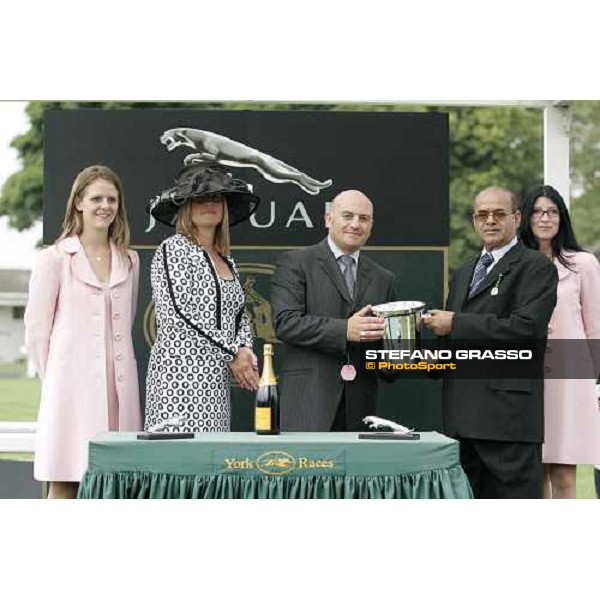 giving prize for Mr. Jaber Abdullah owner of Flashy Wings winner of The Jaguar Cars Lowther Stakes York, The Ebor Festival 18th august 2005 ph. Stefano Grasso
