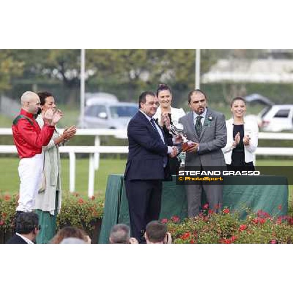 Prize giving ceremony of the Premio Criterium Nazionale Milano-San Siro Racecourse,28th sept.2014 ph.Stefano Grasso/Trenno srl