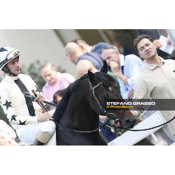 Claudio Colombi on Mujas - Premio Marchese Ippolito Fassati Milano-San Siro Racecourse,28th sept.2014 ph.Stefano Grasso/Trenno srl