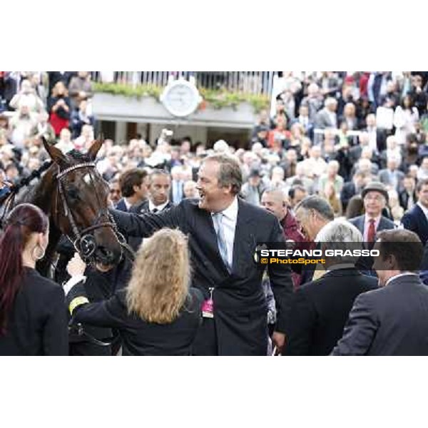 Thierry Jarnet and Treve win the Qatar Prix de l\'arc de Triomphe Paris,Longchamp racecourse,5th oct.2014 ph.Stefano Grasso