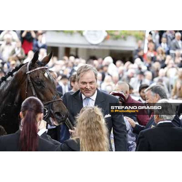 Thierry Jarnet and Treve win the Qatar Prix de l\'arc de Triomphe Paris,Longchamp racecourse,5th oct.2014 ph.Stefano Grasso