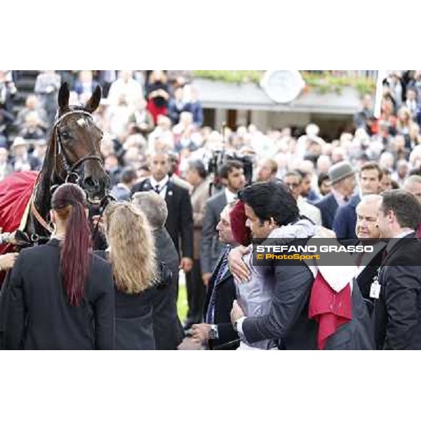 Thierry Jarnet and Treve win the Qatar Prix de l\'arc de Triomphe Paris,Longchamp racecourse,5th oct.2014 ph.Stefano Grasso