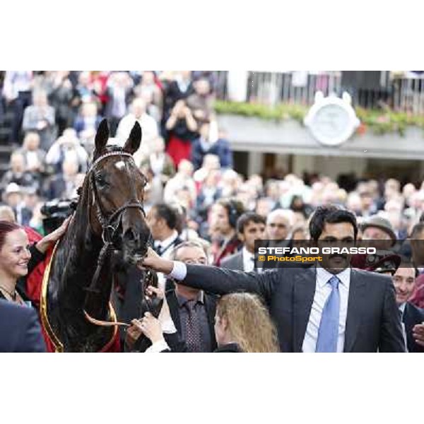Thierry Jarnet and Treve win the Qatar Prix de l\'arc de Triomphe Paris,Longchamp racecourse,5th oct.2014 ph.Stefano Grasso