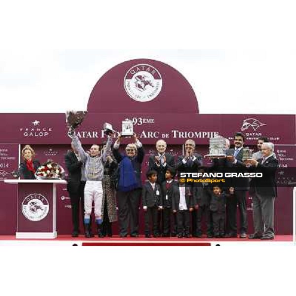 Thierry Jarnet and Treve win the Qatar Prix de l\'arc de Triomphe Paris,Longchamp racecourse,5th oct.2014 ph.Stefano Grasso