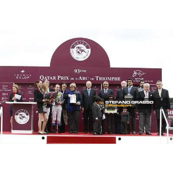 Thierry Jarnet and Treve win the Qatar Prix de l\'arc de Triomphe Paris,Longchamp racecourse,5th oct.2014 ph.Stefano Grasso