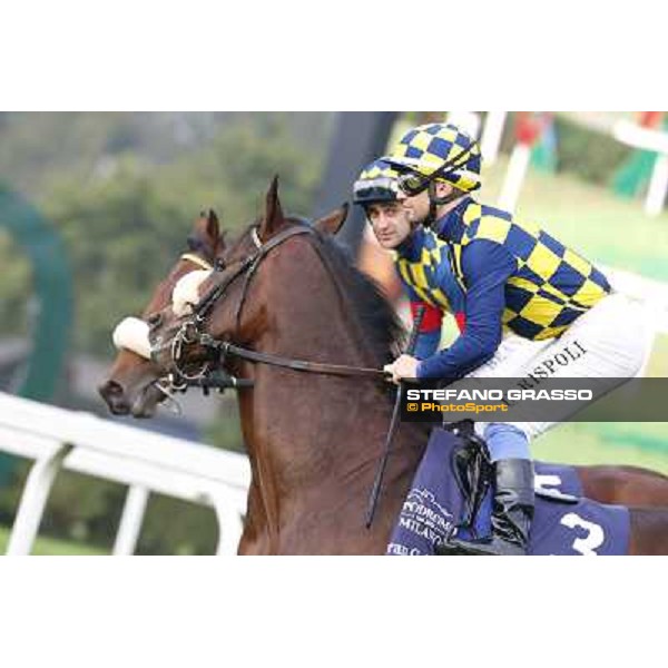 Gran Criterium - Umberto Rispoli on Farinacci and Fabio Branca on Hero Look Milan, San Siro racecourse,12 ottobre 2014 photo Stefano Grasso/Trenno srl