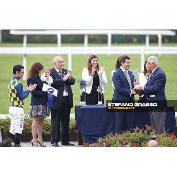 The prize giving ceremony of the Gran Criterium. Milan, San Siro racecourse,12 ottobre 2014 photo Stefano Grasso/Trenno srl
