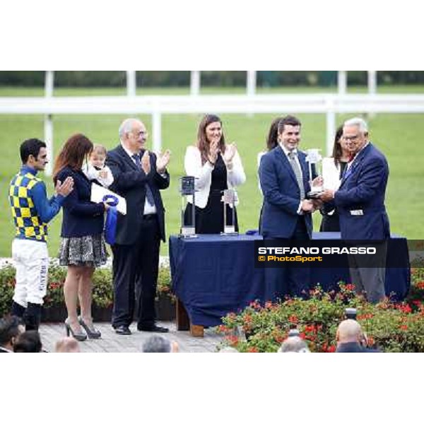 The prize giving ceremony of the Gran Criterium. Milan, San Siro racecourse,12 ottobre 2014 photo Stefano Grasso/Trenno srl