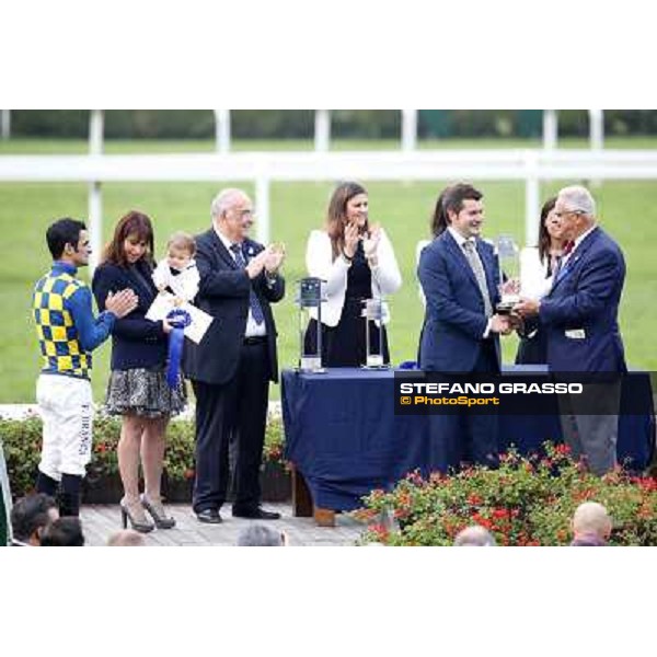 The prize giving ceremony of the Gran Criterium. Milan, San Siro racecourse,12 ottobre 2014 photo Stefano Grasso/Trenno srl