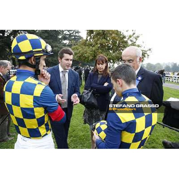 Felice Villa and Federica Villa with Stefano Botti,Fabio Branca and Umberto Rispoli Milan, San Siro racecourse,12 ottobre 2014 photo Stefano Grasso/Trenno srl