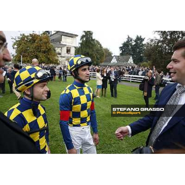 Felice Villa and Federica Villa with Stefano Botti,Fabio Branca and Umberto Rispoli Milan, San Siro racecourse,12 ottobre 2014 photo Stefano Grasso/Trenno srl