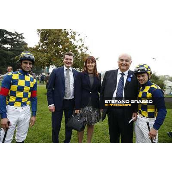 Felice Villa and Federica Villa with Stefano Botti,Fabio Branca and Umberto Rispoli Milan, San Siro racecourse,12 ottobre 2014 photo Stefano Grasso/Trenno srl