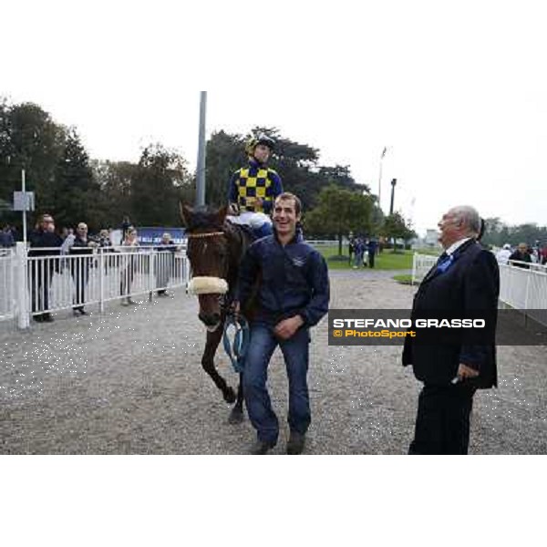 Felice Villa with Umberto Rispoli on Farinacci Milan, San Siro racecourse,12 ottobre 2014 photo Stefano Grasso/Trenno srl