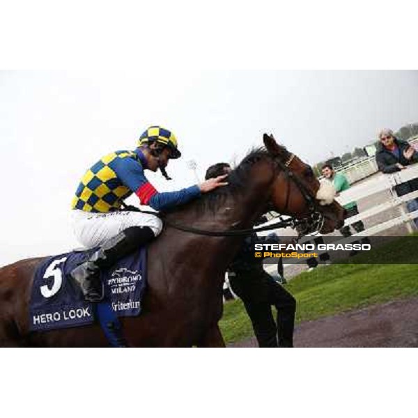 Fabio Branca on Hero Look winners of the Gran Criterium Milan, San Siro racecourse,12 ottobre 2014 photo Stefano Grasso/Trenno srl