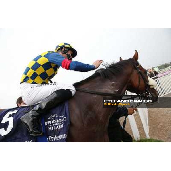 Fabio Branca on Hero Look winners of the Gran Criterium Milan, San Siro racecourse,12 ottobre 2014 photo Stefano Grasso/Trenno srl