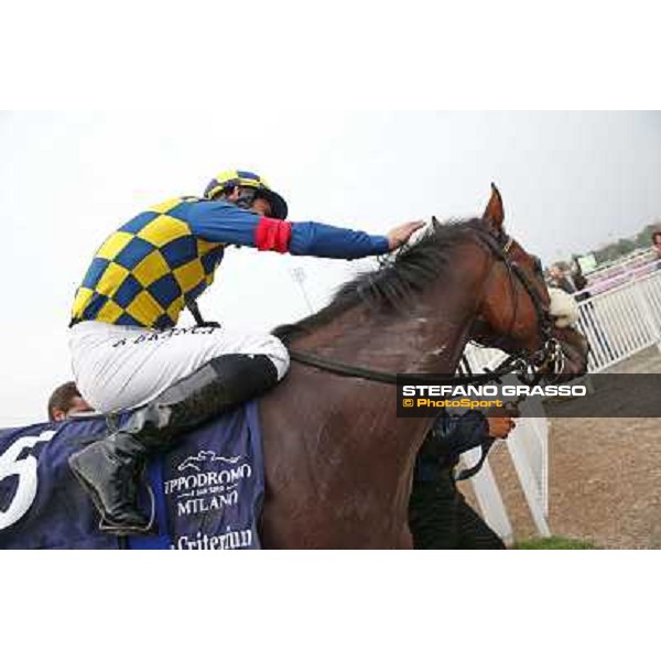 Fabio Branca on Hero Look winners of the Gran Criterium Milan, San Siro racecourse,12 ottobre 2014 photo Stefano Grasso/Trenno srl