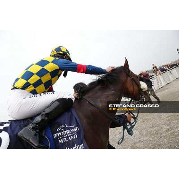 Fabio Branca on Hero Look winners of the Gran Criterium Milan, San Siro racecourse,12 ottobre 2014 photo Stefano Grasso/Trenno srl