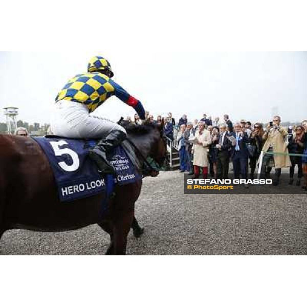 Fabio Branca on Hero Look winners of the Gran Criterium Milan, San Siro racecourse,12 ottobre 2014 photo Stefano Grasso/Trenno srl