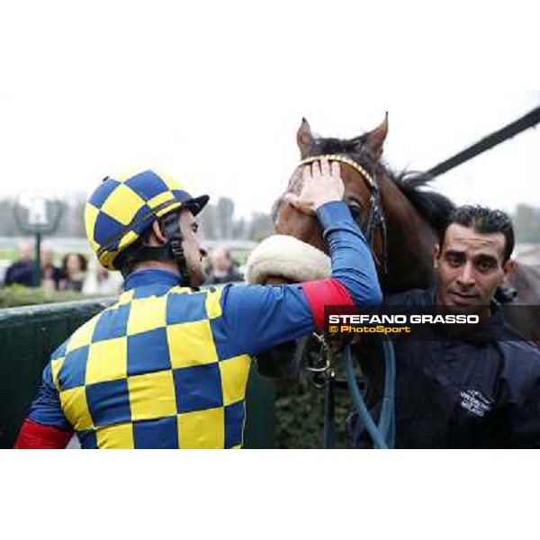 Fabio Branca and Hero Look winners of the Gran Criterium Milan, San Siro racecourse,12 ottobre 2014 photo Stefano Grasso/Trenno srl