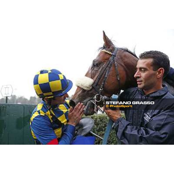 Fabio Branca and Hero Look winners of the Gran Criterium Milan, San Siro racecourse,12 ottobre 2014 photo Stefano Grasso/Trenno srl