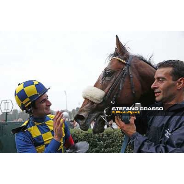 Fabio Branca and Hero Look winners of the Gran Criterium Milan, San Siro racecourse,12 ottobre 2014 photo Stefano Grasso/Trenno srl