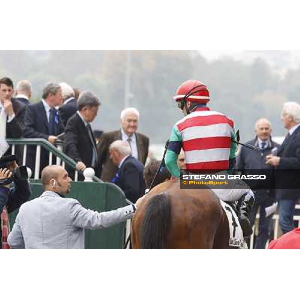 Umberto Rispoli on Only For Fun wins the Premio Arconate Milan, San Siro racecourse,12 ottobre 2014 photo Stefano Grasso/Trenno srl