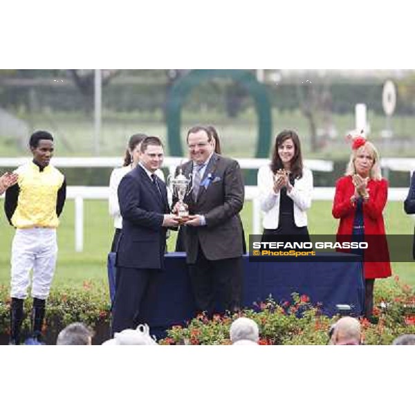 The prize giving ceremony of the Premio Verziere - Mem.Aldo Cirla Milan, San Siro racecourse,12 ottobre 2014 photo Stefano Grasso/Trenno srl