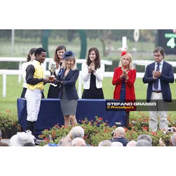 The prize giving ceremony of the Premio Verziere - Mem.Aldo Cirla Milan, San Siro racecourse,12 ottobre 2014 photo Stefano Grasso/Trenno srl