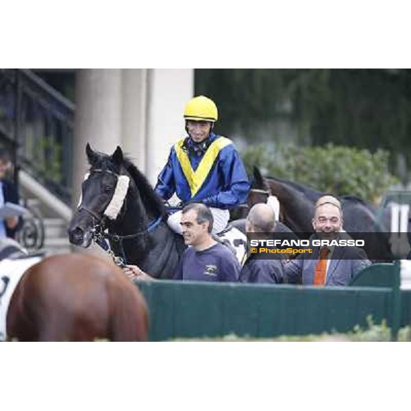 Mario Esposito and Stregatto winners of the Premio UNPCPS Milan, San Siro racecourse,12 ottobre 2014 photo Stefano Grasso/Trenno srl